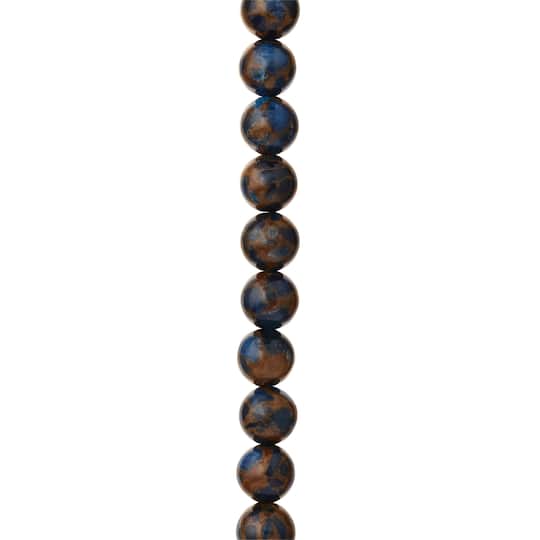 12 Pack: Sapphire Impression Jasper Round Beads, 8mm by Bead Landing®
